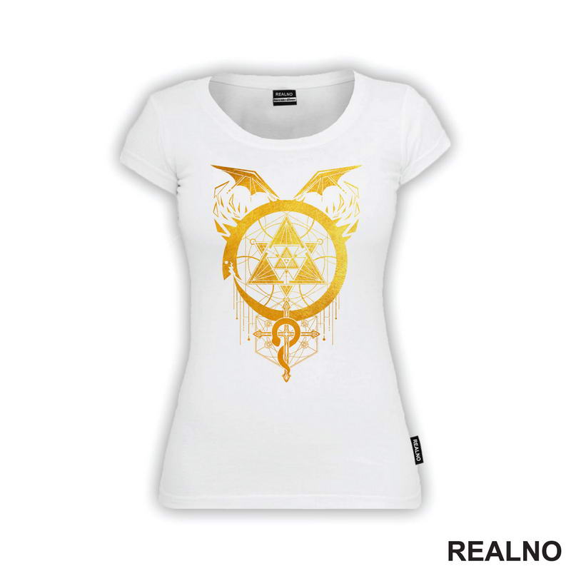 Gilded Snakes Of Alchemy - Golden - Fullmetal Alchemist - Anime - Majica