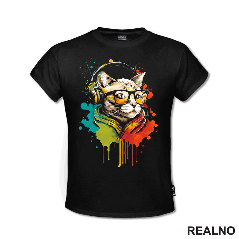Mačka Sa Slušalicama - Mačke - Cat - Majica