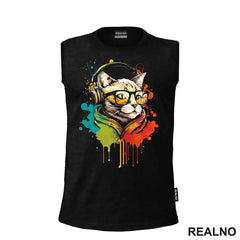 Mačka Sa Slušalicama - Mačke - Cat - Majica