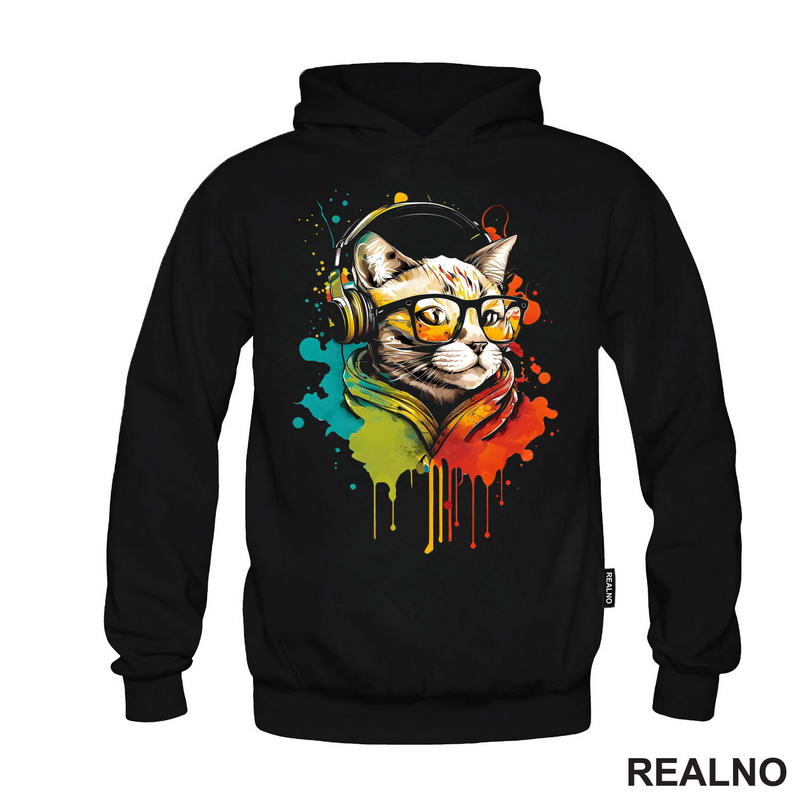 Mačka Sa Slušalicama - Mačke - Cat - Majica