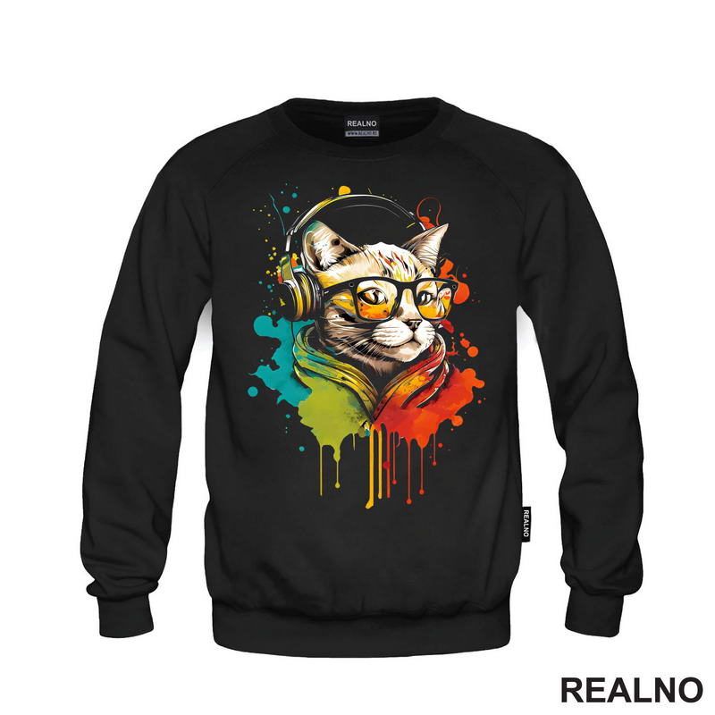 Mačka Sa Slušalicama - Mačke - Cat - Majica