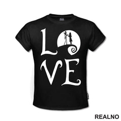 Love - Moon - Jack And Sally - Majica