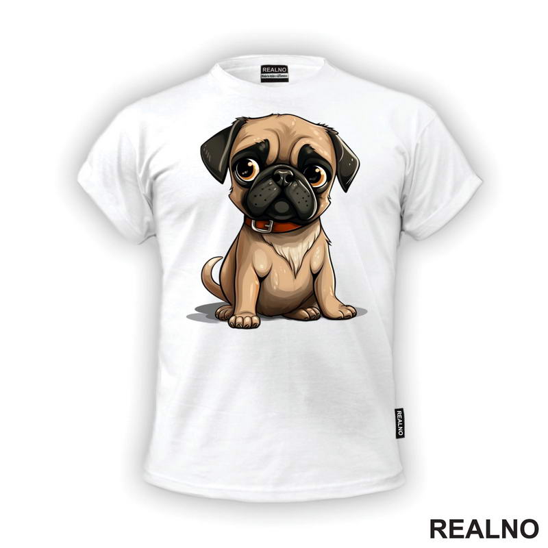 Slatki Mops Sedi - Pug - Pas - Dog - Majica