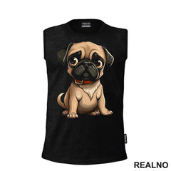 Slatki Mops Sedi - Pug - Pas - Dog - Majica