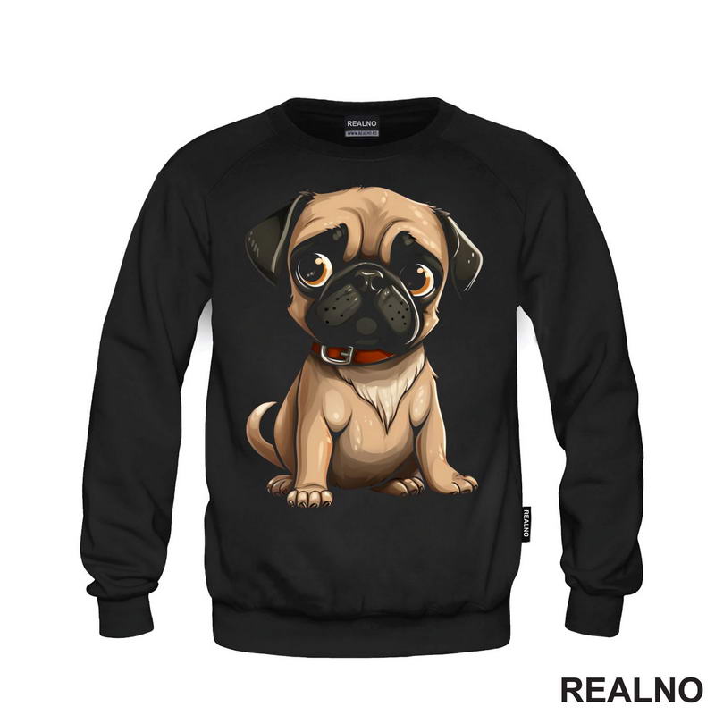 Slatki Mops Sedi - Pug - Pas - Dog - Majica