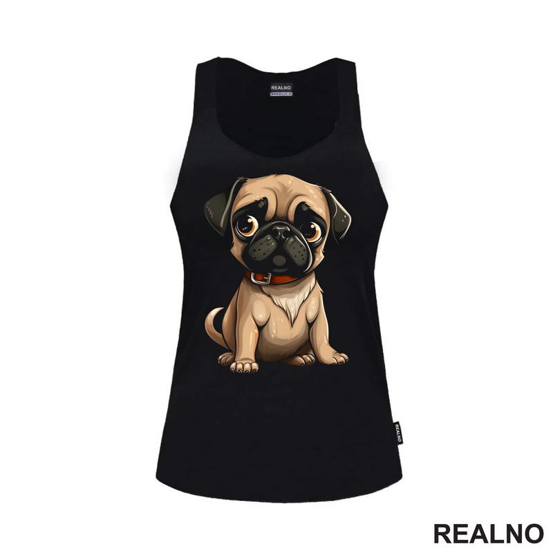 Slatki Mops Sedi - Pug - Pas - Dog - Majica