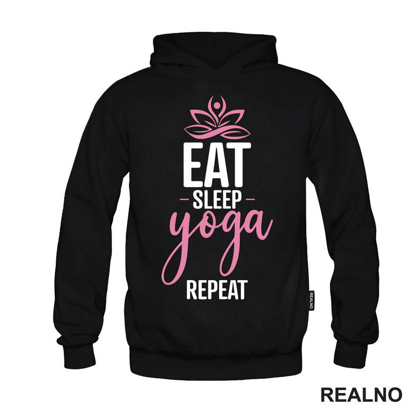 Eat, Sleep, Yoga, Repeat - Roze - Yoga - Majica