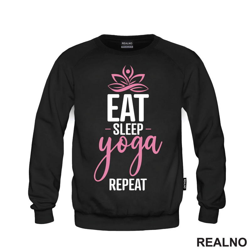 Eat, Sleep, Yoga, Repeat - Roze - Yoga - Majica