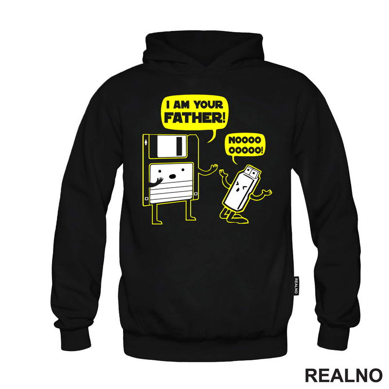 Usb And Floppy Disk - Your Father - Geek - Majica