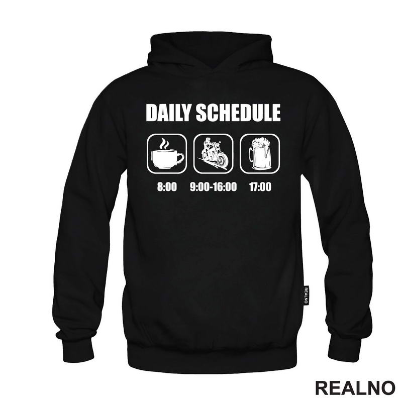 Daily Schedule - Motor And Beer - Pivo I Motor - Majica