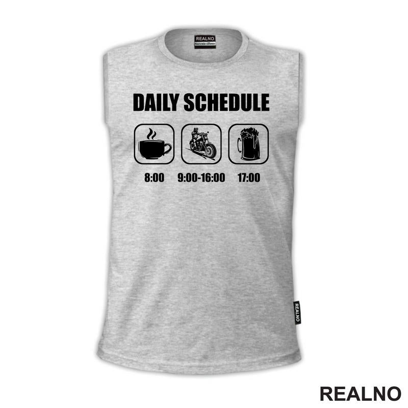 Daily Schedule - Motor And Beer - Pivo I Motor - Majica