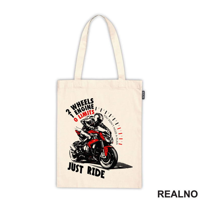 2 Wheels, 1 Engine, 0 Limits - Just Ride - Motor - Majica