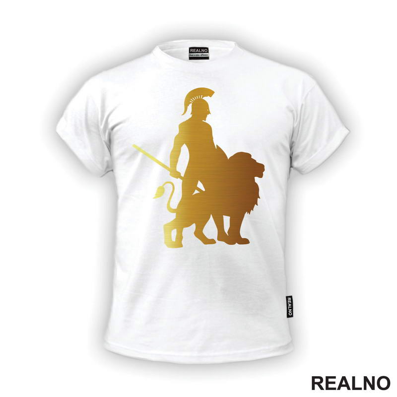 Spartanac I Lav - Zlatno - Art - Majica