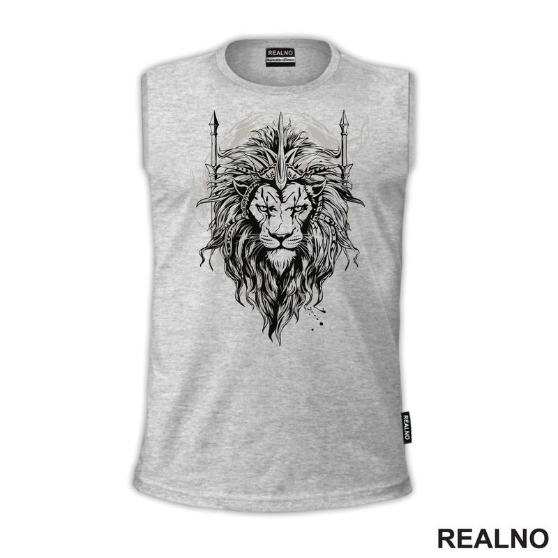 Sivi Lav - Linije - Lion - Životinje - Majica