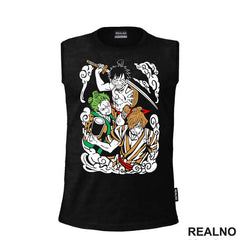 Luffy, Zoro And Sanji - Lines - One Piece - Majica