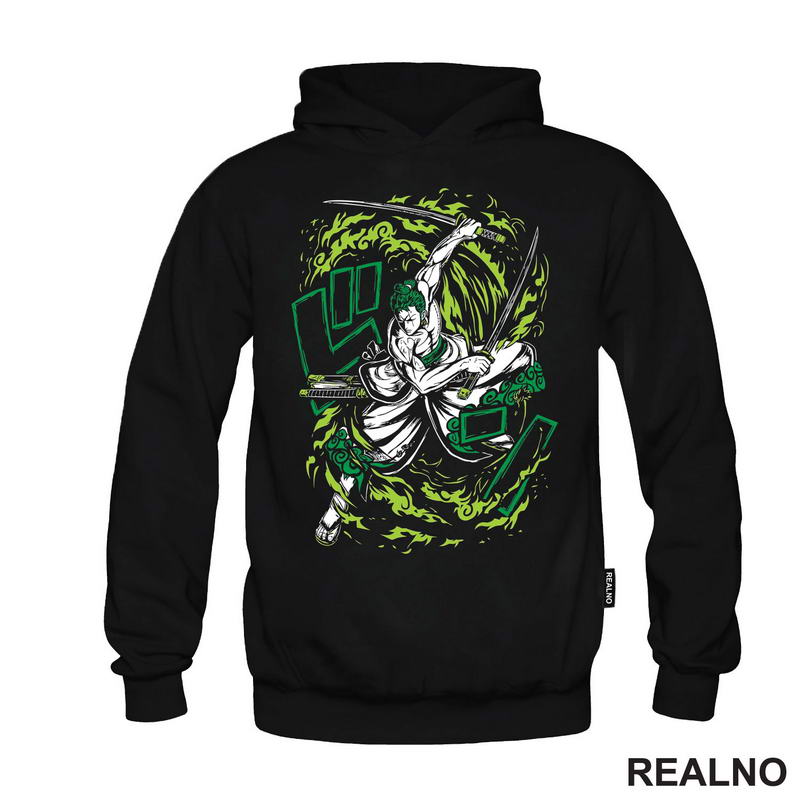 Green Fire - Zoro - One Piece - Majica