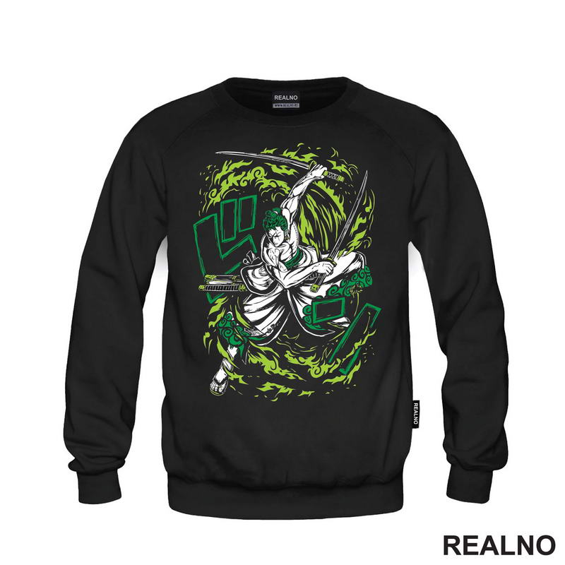Green Fire - Zoro - One Piece - Majica