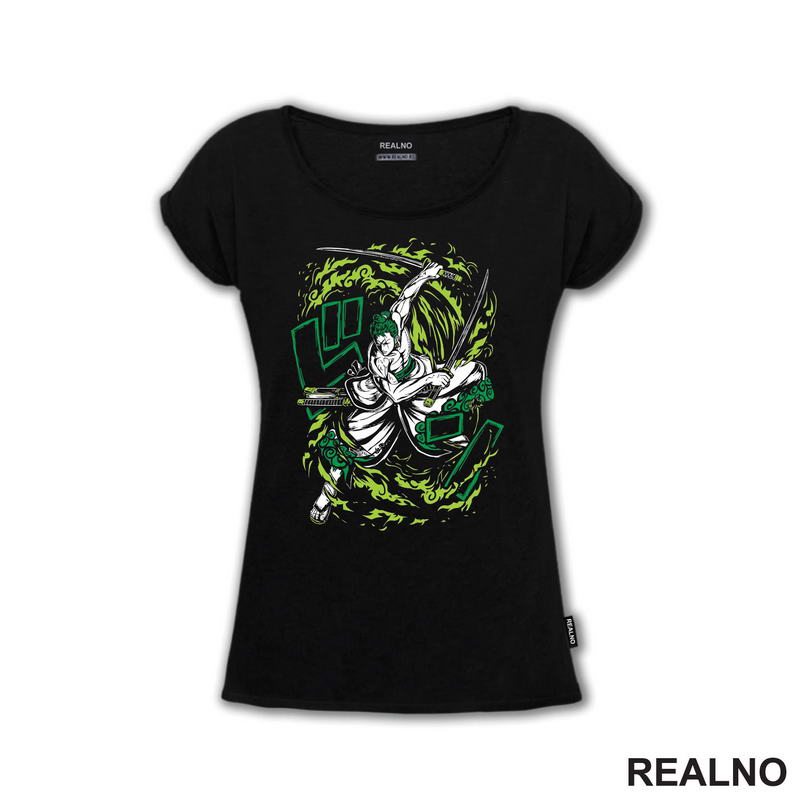 Green Fire - Zoro - One Piece - Majica