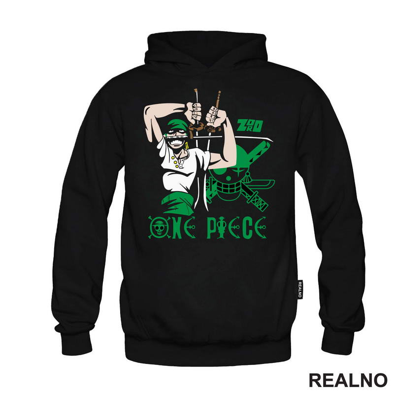 Zoro, Swords And Skull - One Piece - Majica
