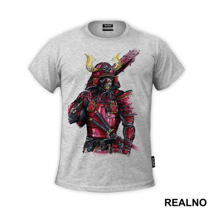 Holding A Mace Over His Shoulder - Samurai