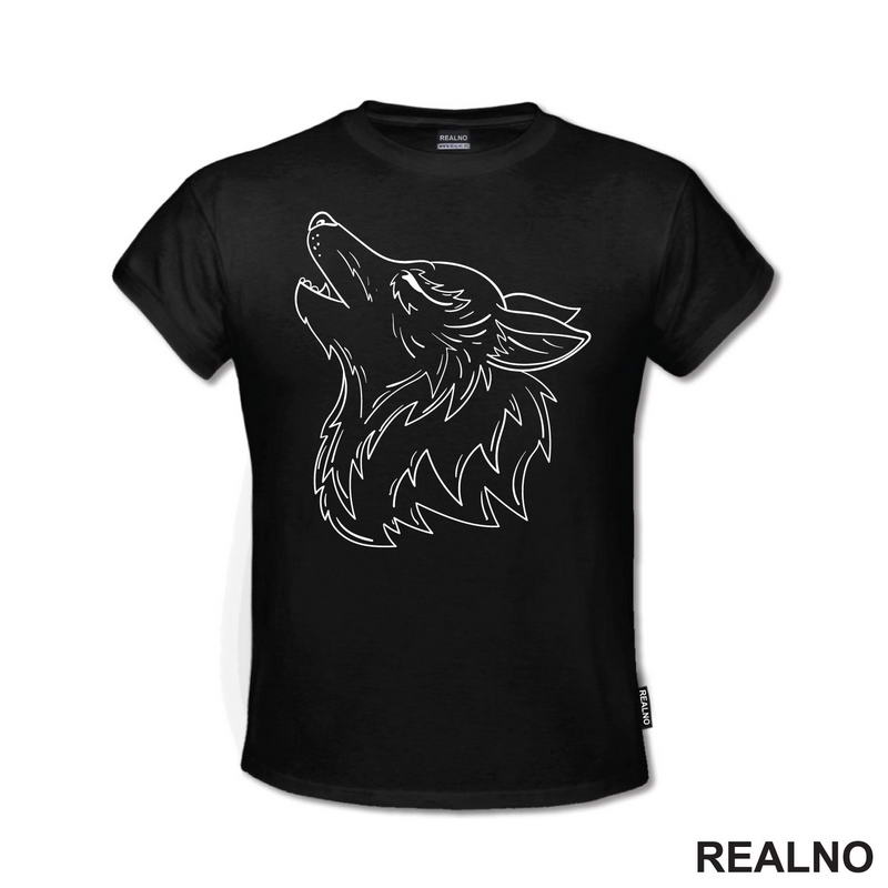 Obris Glave Vuka - Wolf - Životinje - Majica