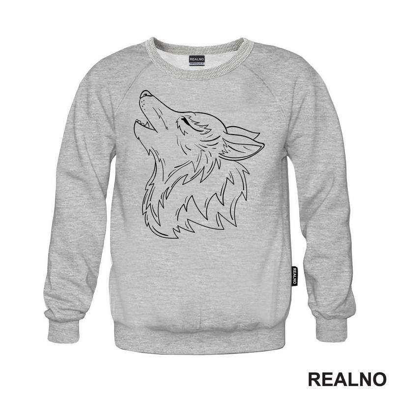 Obris Glave Vuka - Wolf - Životinje - Majica