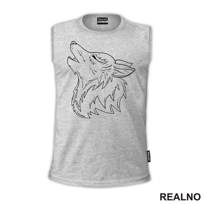 Obris Glave Vuka - Wolf - Životinje - Majica