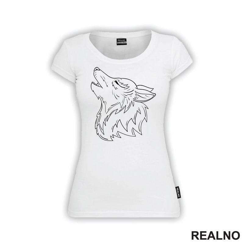 Obris Glave Vuka - Wolf - Životinje - Majica
