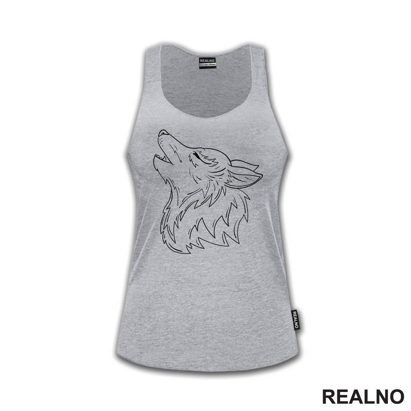 Obris Glave Vuka - Wolf - Životinje - Majica