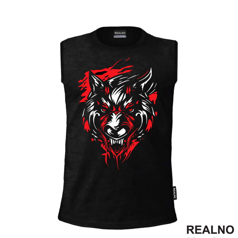 Crvene Mrlje Oko Vuka - Wolf - Životinje - Majica