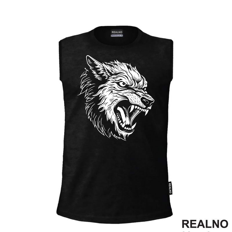 Linije Vuka Koji Zavija - Wolf - Životinje - Majica