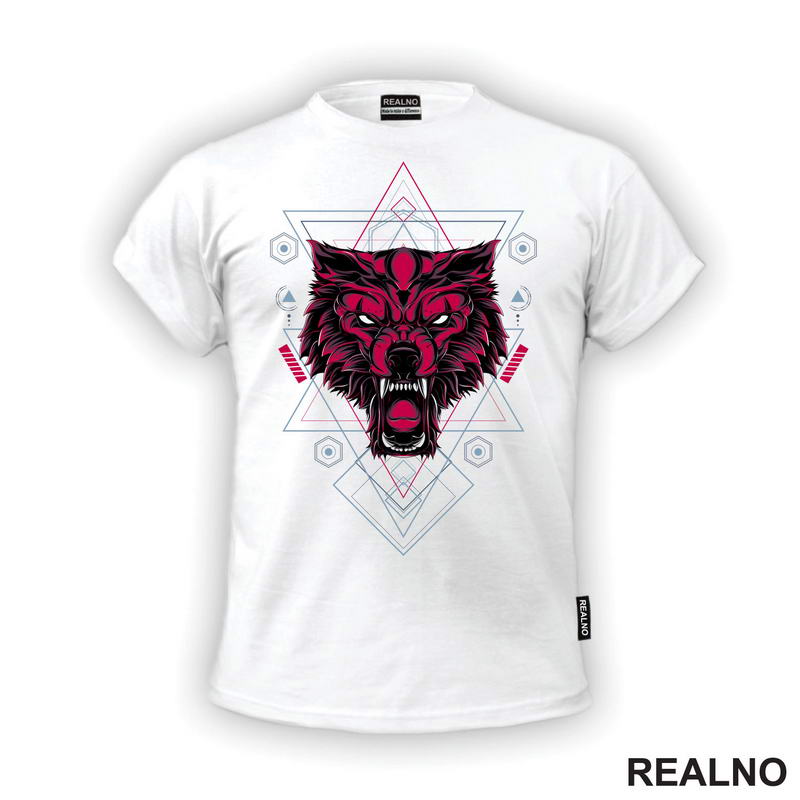 Crveni Vuk Sa Linijama - Wolf - Životinje - Majica