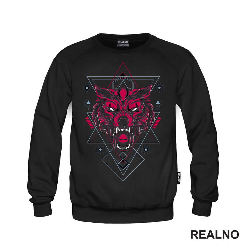 Crveni Vuk Sa Linijama - Wolf - Životinje - Majica