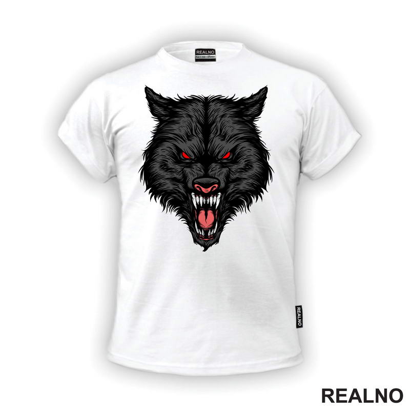 Besan Vuk Sa Crvenim Očima - Wolf - Životinje - Majica