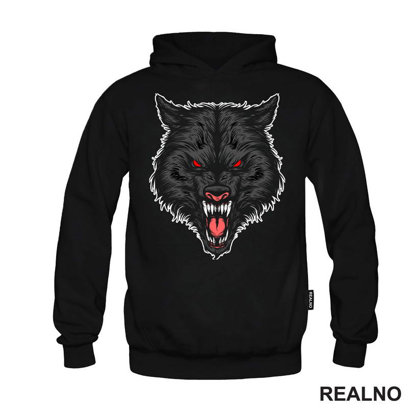Besan Vuk Sa Crvenim Očima - Wolf - Životinje - Majica