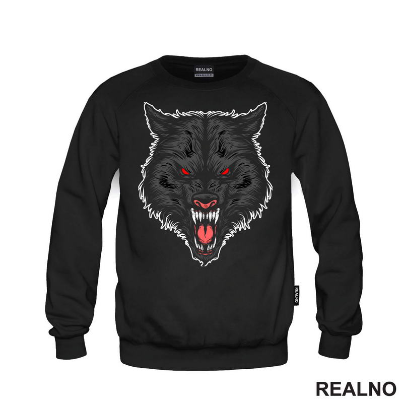 Besan Vuk Sa Crvenim Očima - Wolf - Životinje - Majica
