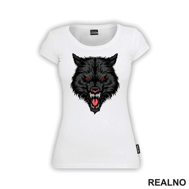Besan Vuk Sa Crvenim Očima - Wolf - Životinje - Majica