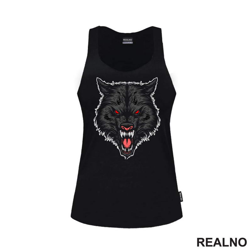 Besan Vuk Sa Crvenim Očima - Wolf - Životinje - Majica