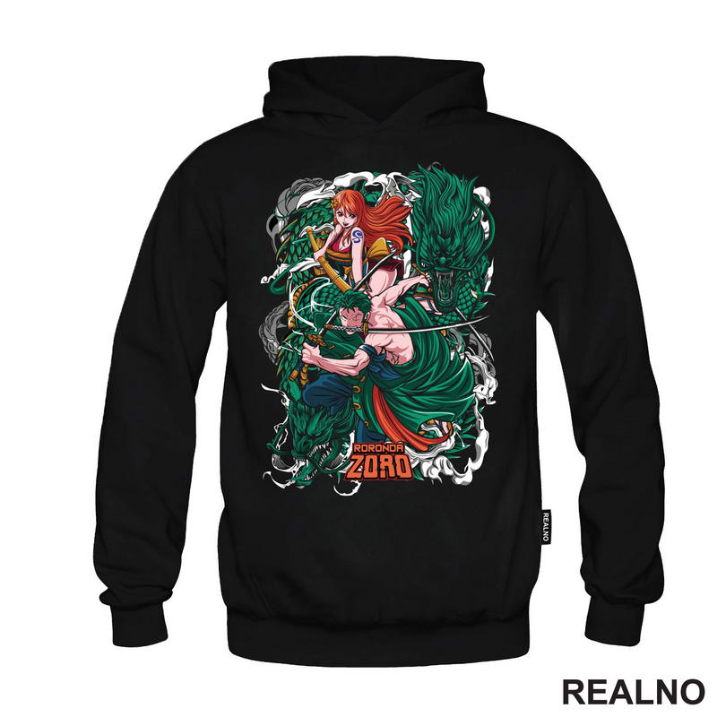 Zoro, Nami And Dragons - One Piece - Majica