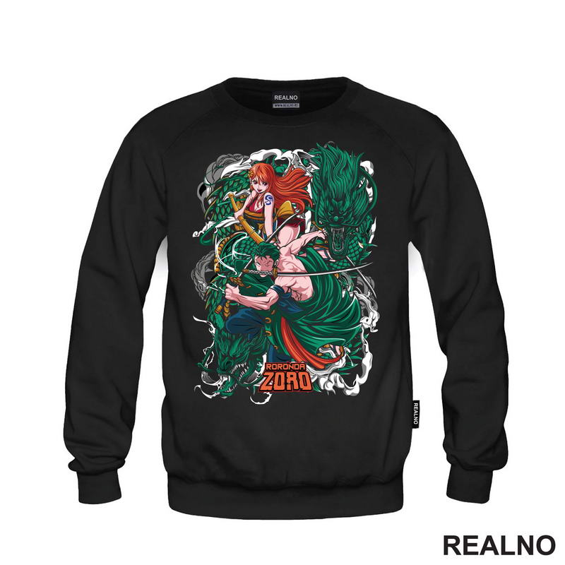 Zoro, Nami And Dragons - One Piece - Majica