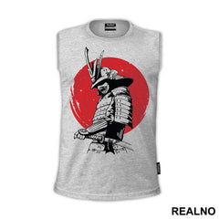 Standing Infront Of The Red Moon - Samurai