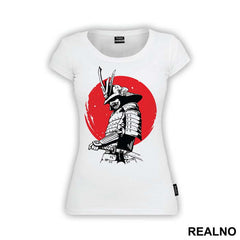 Standing Infront Of The Red Moon - Samurai