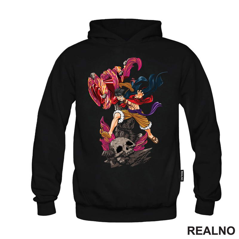 Luffy And Skull Attack - One Piece - Majica