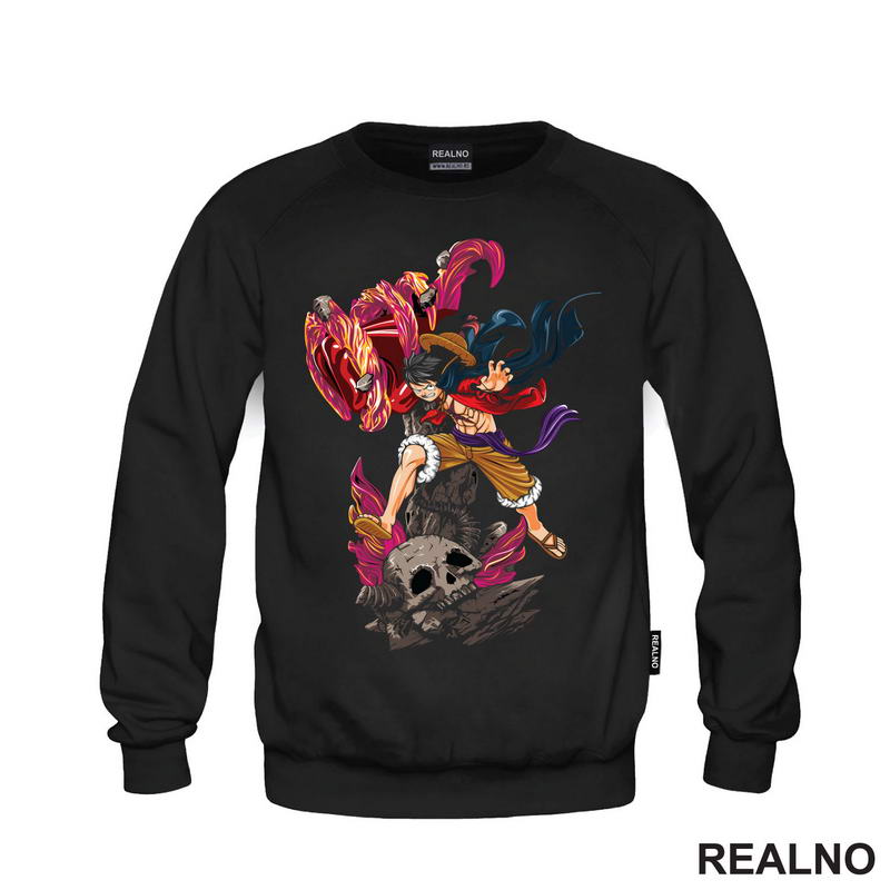 Luffy And Skull Attack - One Piece - Majica
