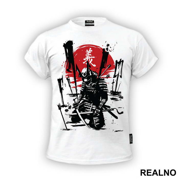 Kneeling Down On The Battlefield - Samurai