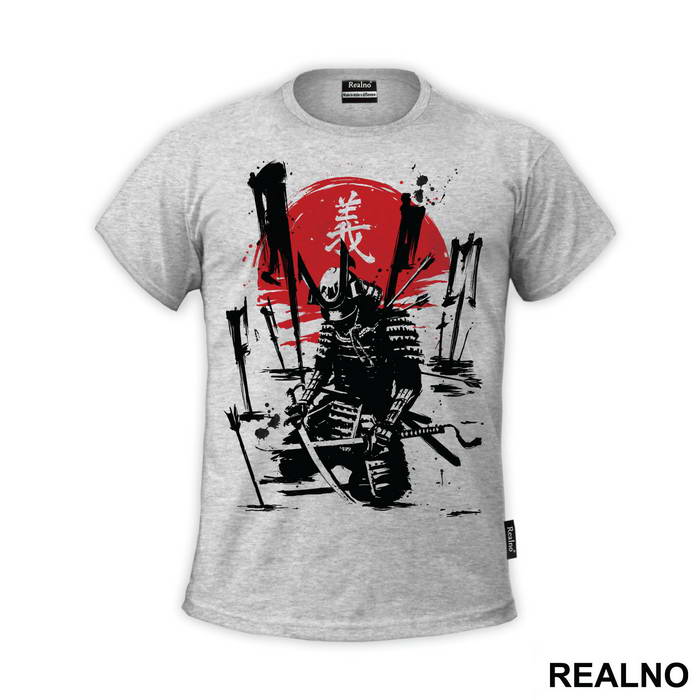 Kneeling Down On The Battlefield - Samurai