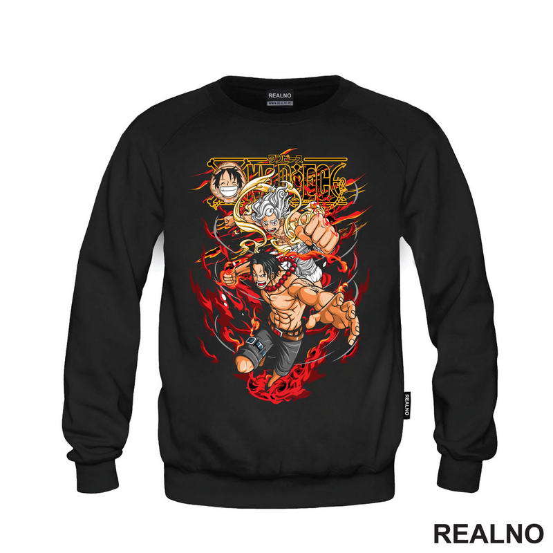 Luffy, Ace And Fire Attack - One Piece - Majica