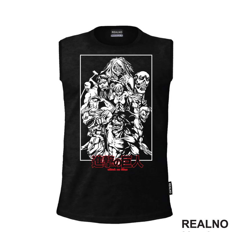 Titans - White And Red - Attack On Titan - AOT - Majica