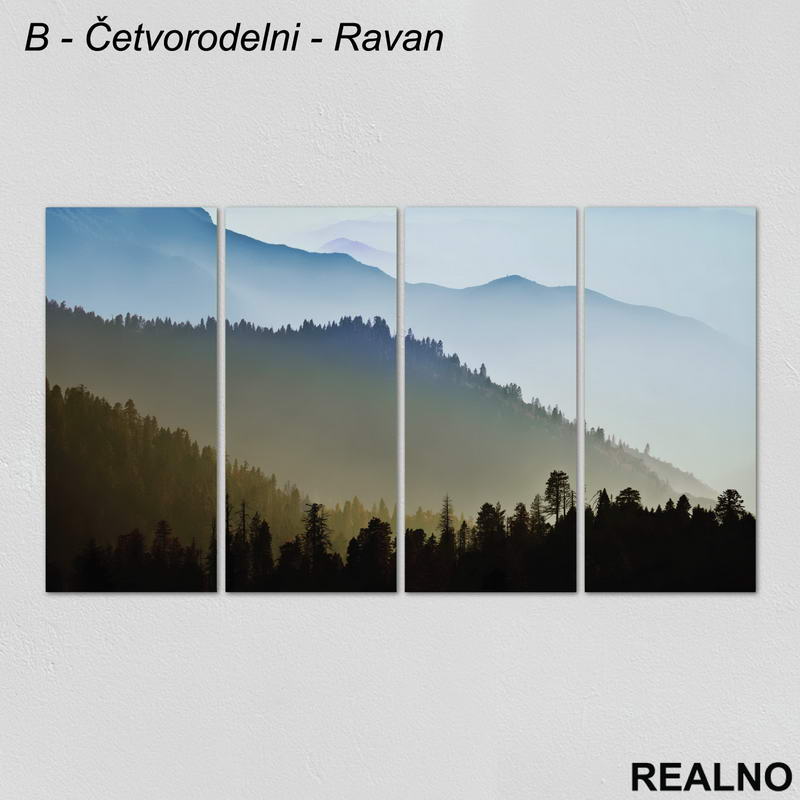 Šuma i planine pod maglom - Slika na platnu - Kanvas