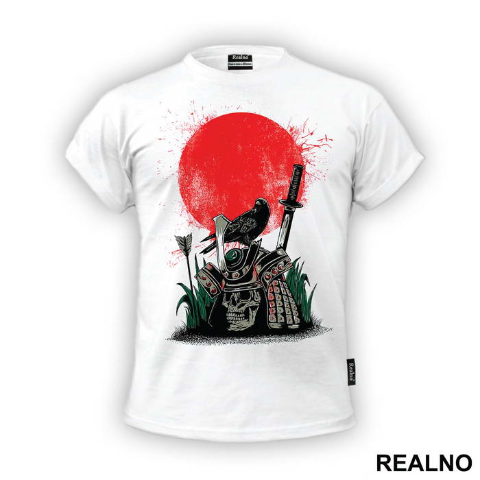 Skull And Helmet In On The Battlefield - Samurai